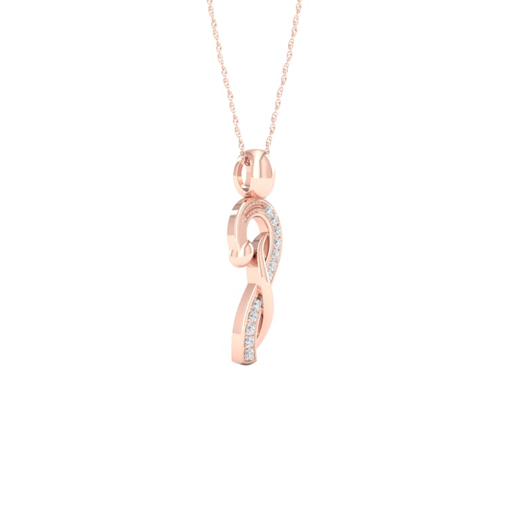 10k Rose Gold Diamond Pendant With 18 Inch Chain (H-I Color, I2
Clarity)(0.04 ctw)