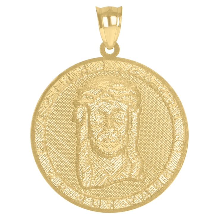 Diamond2Deal 10K Two-Tone Gold Jesus Christ Pray For Us Medallion
Pendant for Women