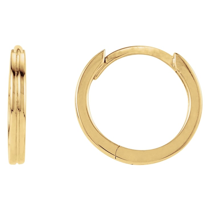 Diamond2Deal 14K Yellow Gold 10.3 mm Huggie Hoop Earrings