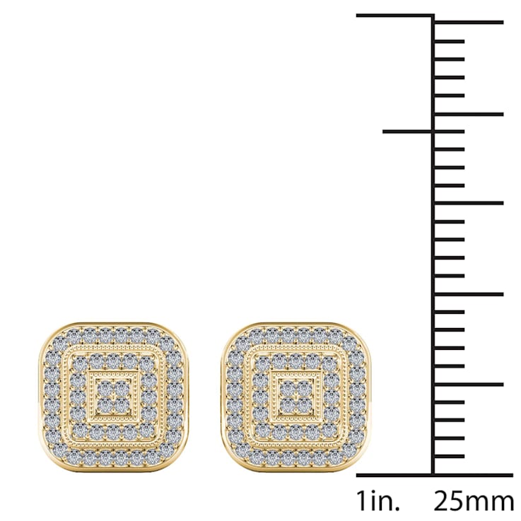 10k Yellow Gold 1/4ctw Round Diamond Womens Square Stud Earrings ( H-I
Color, I2 Clarity )