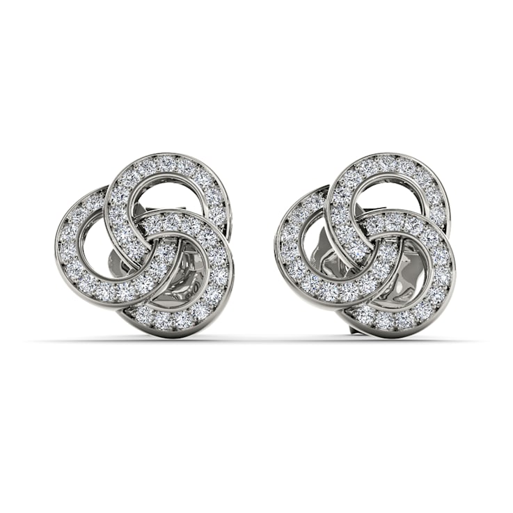 10k White Gold 0.19ctw Diamond Womens Love Knot Stud Earrings ( H-I
Color, I2 Clarity )