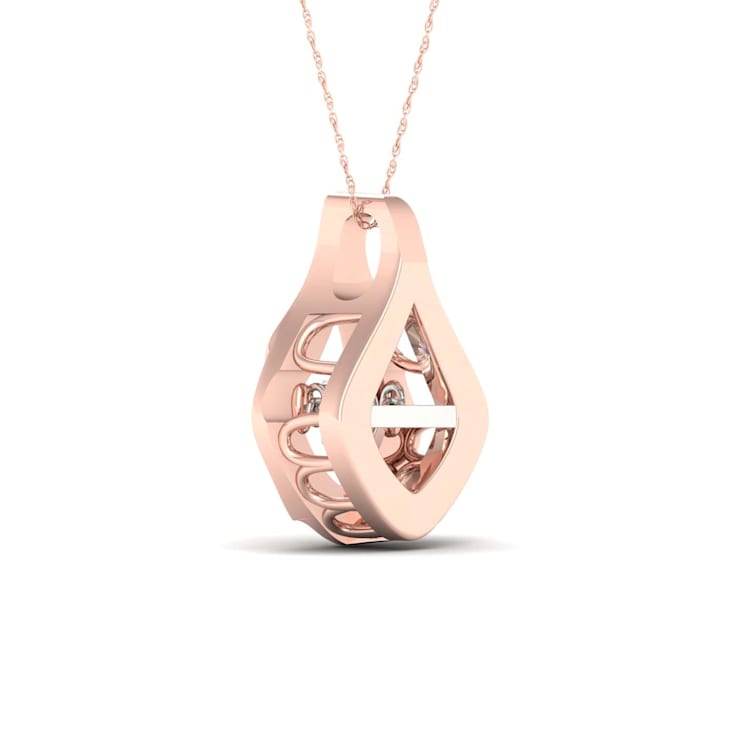 10K  Rose Gold Diamond Pendant Rope Chain Necklace for Women 18inch
(1/2Ct/ I2,H-I)