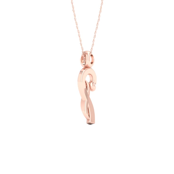10k Rose Gold Diamond Pendant With 18 Inch Chain (H-I Color, I2
Clarity)(0.04 ctw)