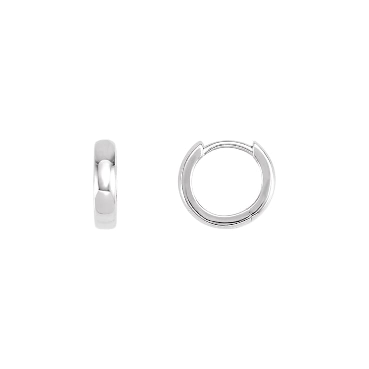 Diamond2Deal Platinum 950 mm Hinged Huggie Hoop Earrings for