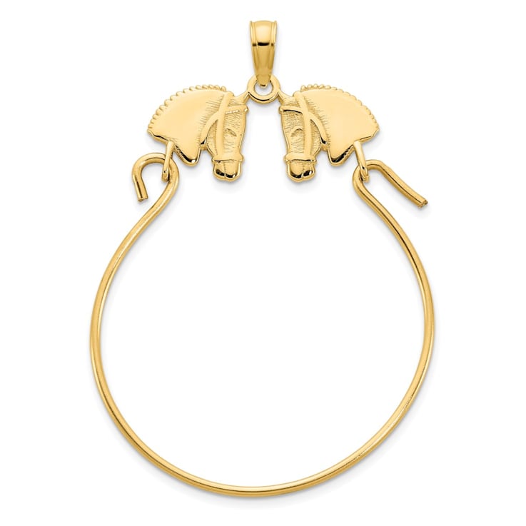 Diamond2Deal 14k Yellow Gold Horse Head Charm Holder Pendant