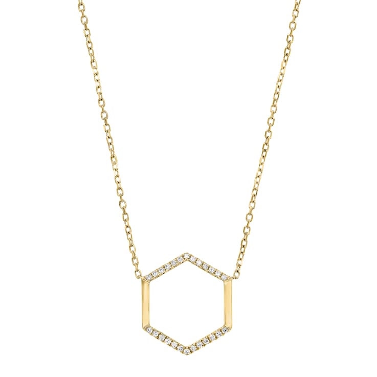 LADIES PENDANT WITH CHAIN 0.15CT ROUND DIAMOND 14K YELLOW GOLD LADIES PENDANT WITH CHAIN 0.15CT ROUND DIAMOND 14K YELLOW GOLD