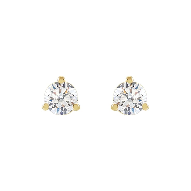14K Yellow Gold 1/3ctw Lab-Grown Diamond Stud Earrings