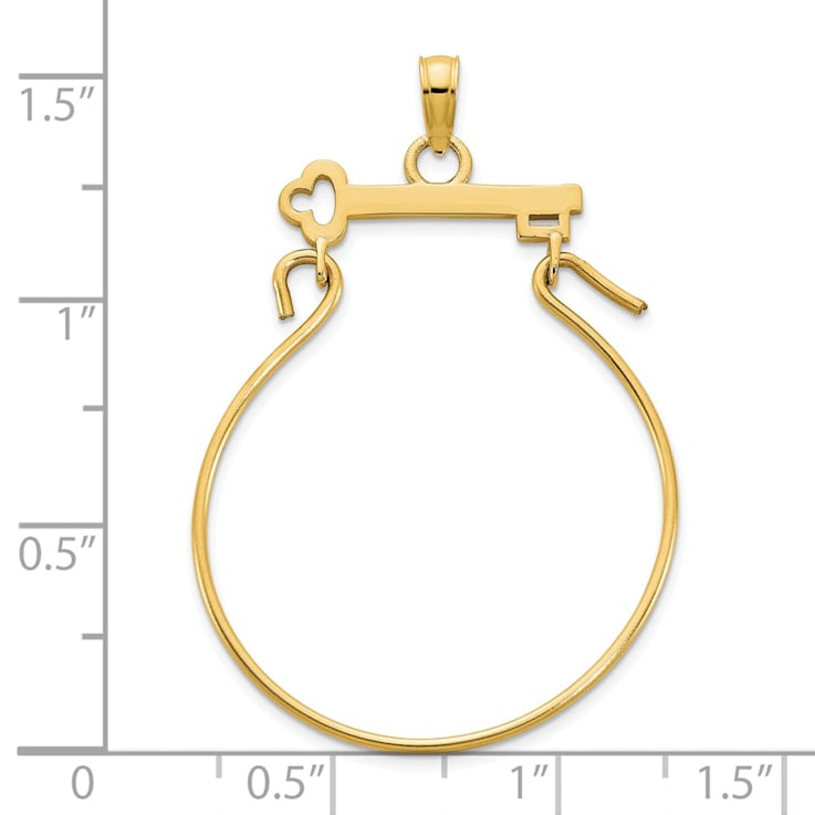Diamond2Deal 14k Yellow Gold Key Charm Holder Pendant