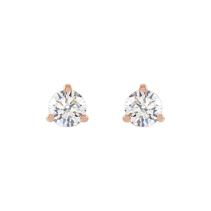 14K Rose Gold 1/3ctw Lab-Grown Diamond Stud Earrings