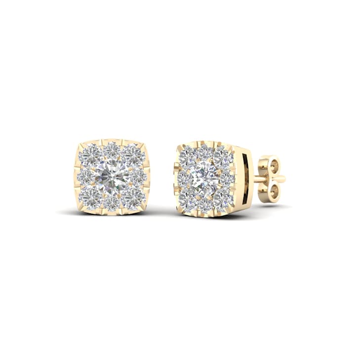 10k Yellow Gold 1 ctw Diamond Womens Square Stud Earrings ( H-I Color,
I2 Clarity )