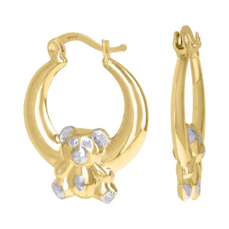 Teddy bear hoop earrings sale