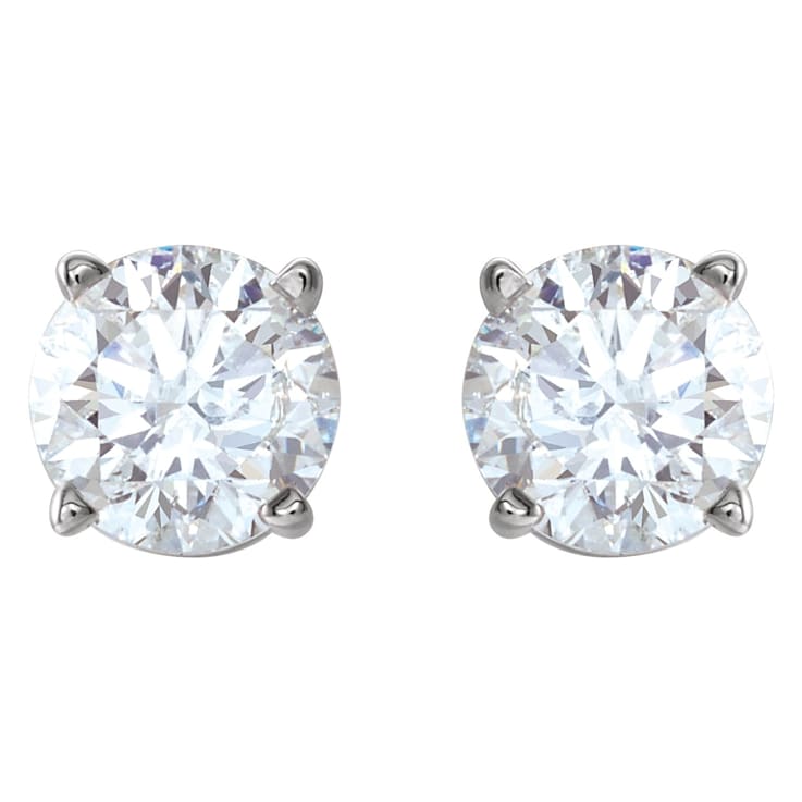 14K White Gold 1 CTW Natural Diamond Stud Earrings for Women with
Friction Post