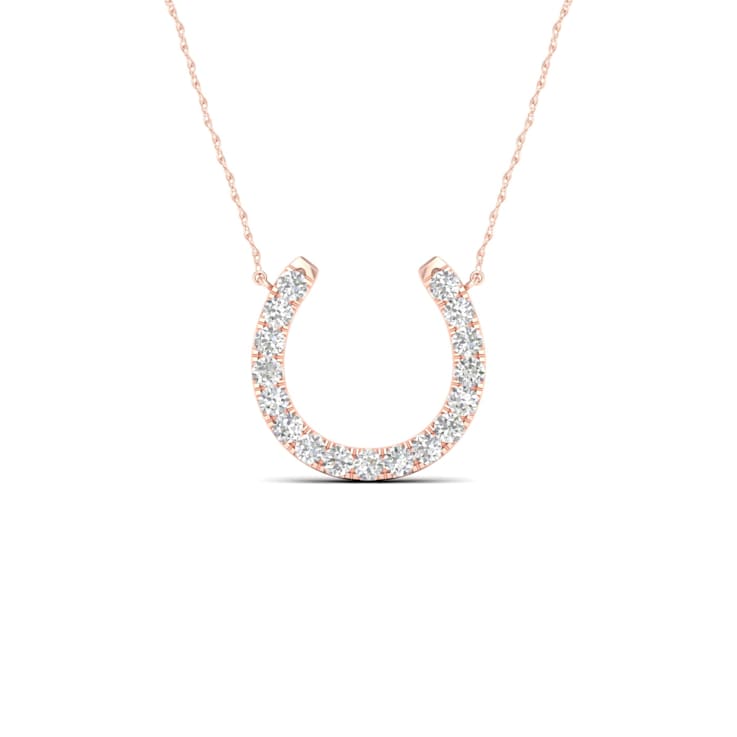 Rose gold horseshoe necklace best sale