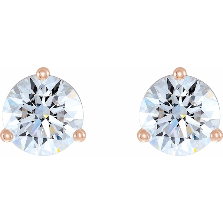 14K Rose Gold 1/2ctw Lab-Grown Diamond Stud Earrings