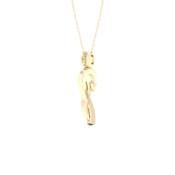 10k Yellow Gold Diamond Pendant With 18 Inch Chain (H-I Color, I2
Clarity)(0.04 ctw)