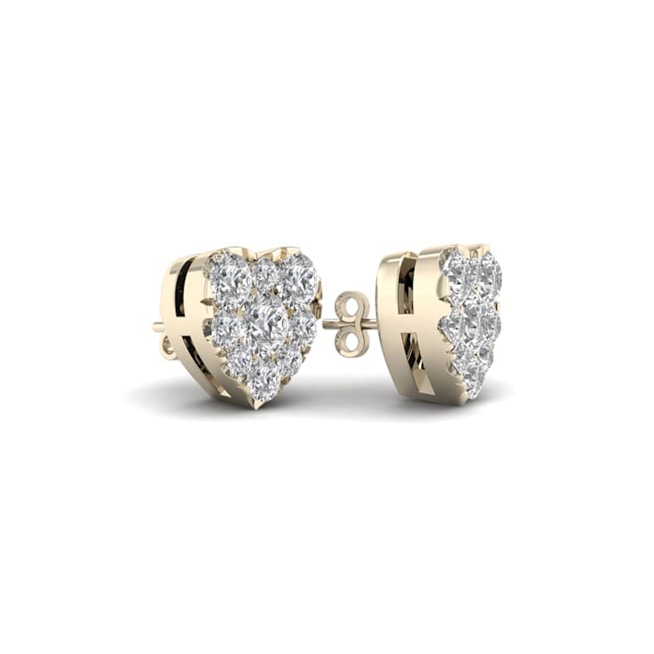 10k Yellow Gold 1/3ctw Round Diamond Womens Heart Stud Earrings ( H-I
Color, I2 Clarity )