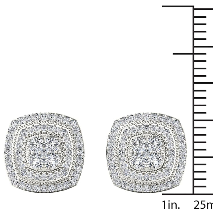10k White Gold 1/2ctw Round Diamond Womens Square Stud Earrings ( H-I
Color, I2 Clarity )