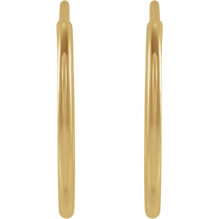 14K Yellow Gold 15 mm Flexible Endless Huggie Hoop Earrings for Women