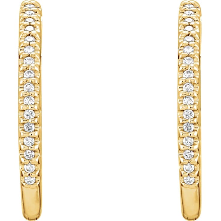 14k Yellow Gold 1 CTW Diamond Inside-Outside Hinged 27.8 mm Hoop
Earrings for Women