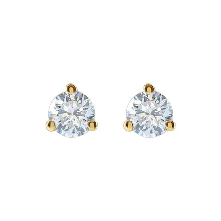 14K Yellow Gold 3/4ctw Lab-Grown Diamond Stud Earrings