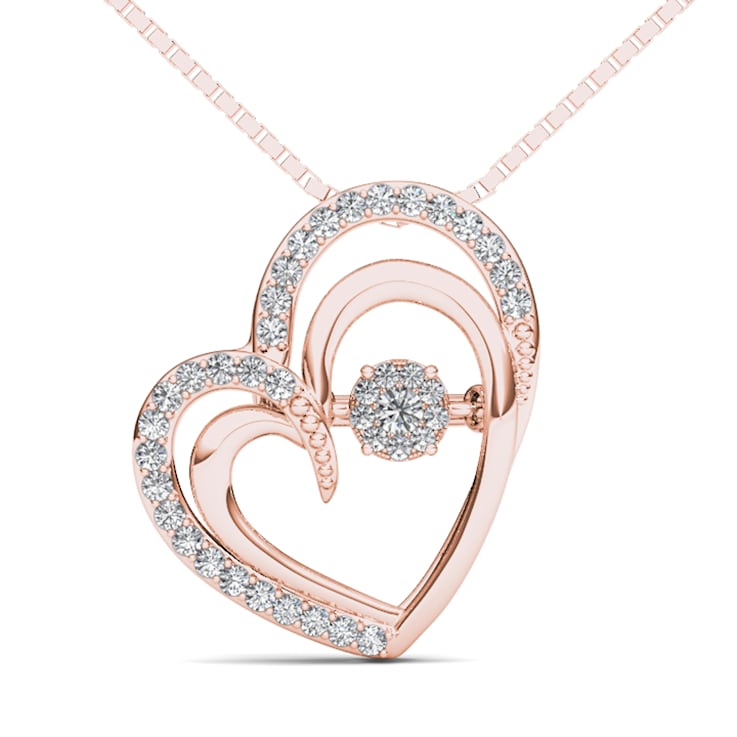 Rhythm of Love Heart Pendant - Diamond Cluster Heart Pendant