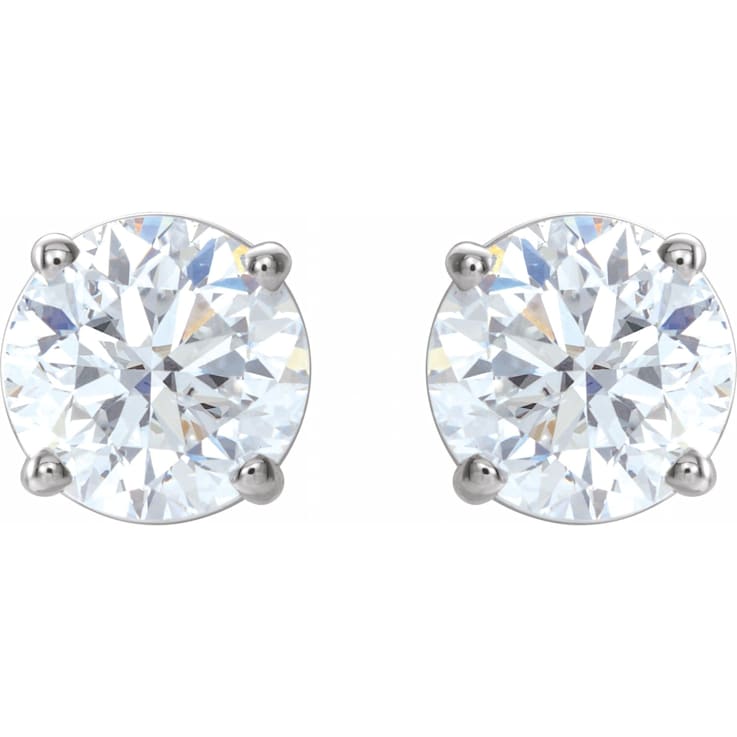 Diamond2Deal 14K White Gold 1 1/2 CTW Natural Diamond Stud Earrings for
Women with Friction Post