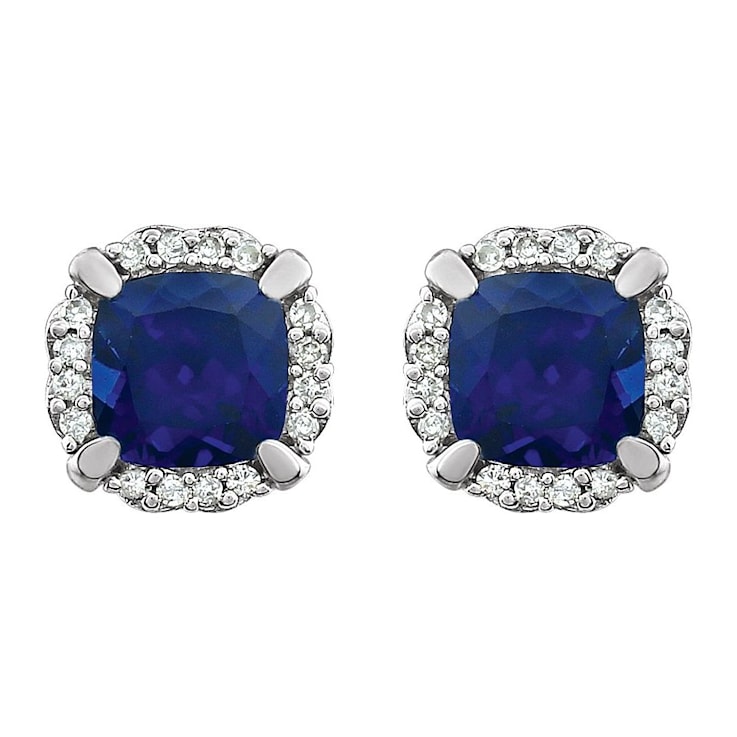 Blue Sapphire Crossover Ring in 14K White Gold - 253-12542