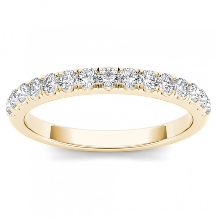 Diamond2Deal 1/3ctw Diamond Half Eternity Ring in 10k Yellow Gold Band  (Color H-I, Clarity I2)