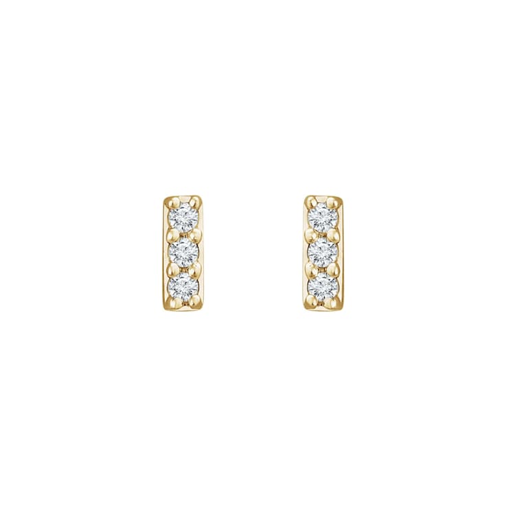 Diamond2Deal 14K Yellow Gold 0.05ctw Round Cut Natural Diamond Bar
Earrings with Frication Back