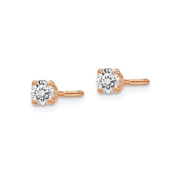 Lab Grown Diamond 14k Rose Gold Stud Earrings 3.0ctw