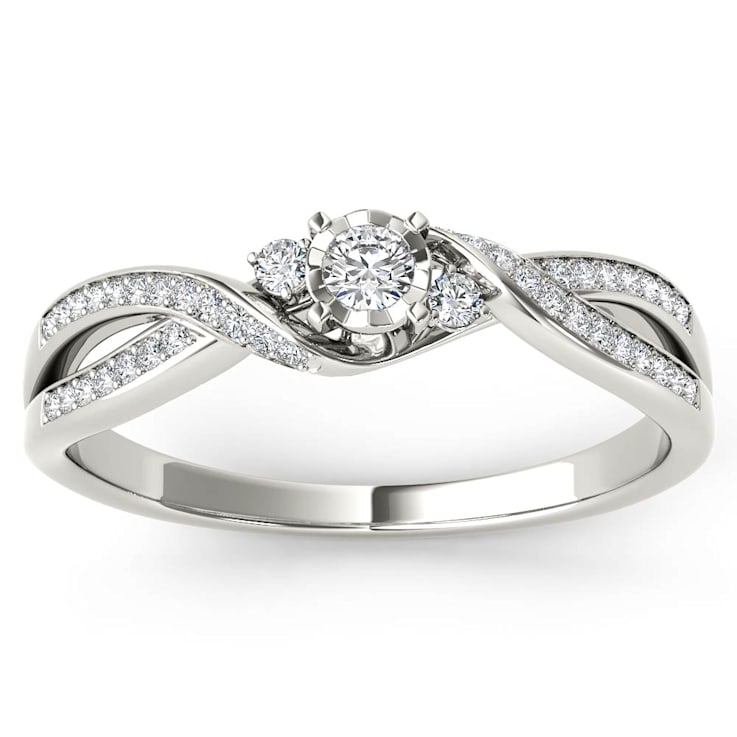 10K White Gold 0.15CTW Diamond Promise Ring