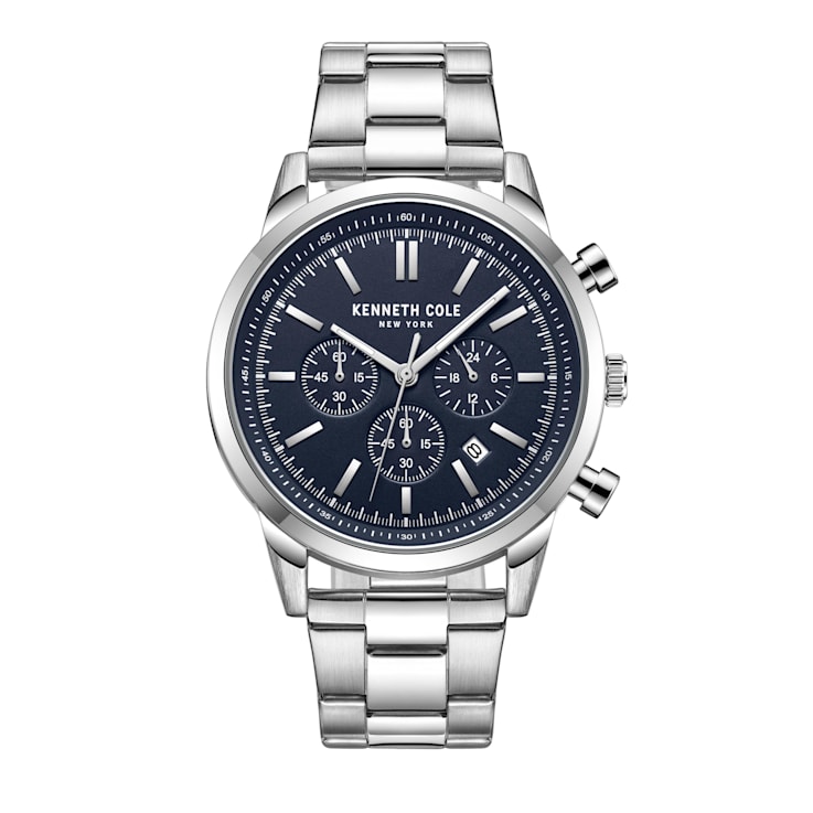 Men's Fashion Watch,  45mm case, stainless steel bracelet, 3ATM