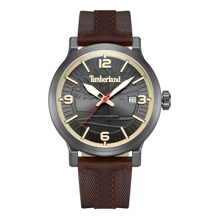 Timberland Westerly Three Hand Watch with Brown Leather Strap 111R2B