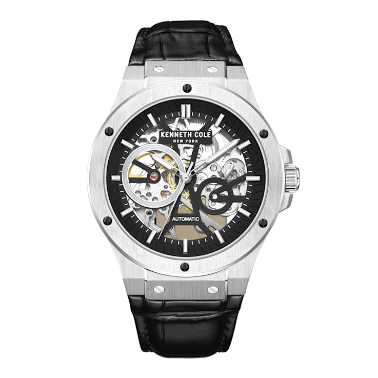 Kenneth Cole New York Men s Black Leather strap watch 13BQQA