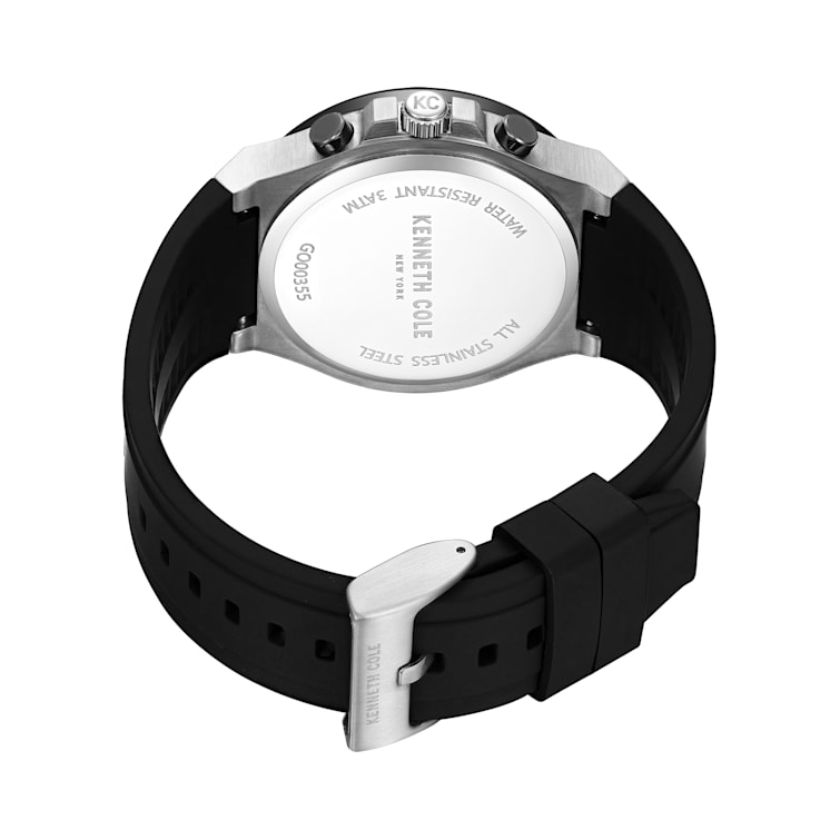 Kenneth Cole New York Men s Black Silicone strap watch 1CNRQA
