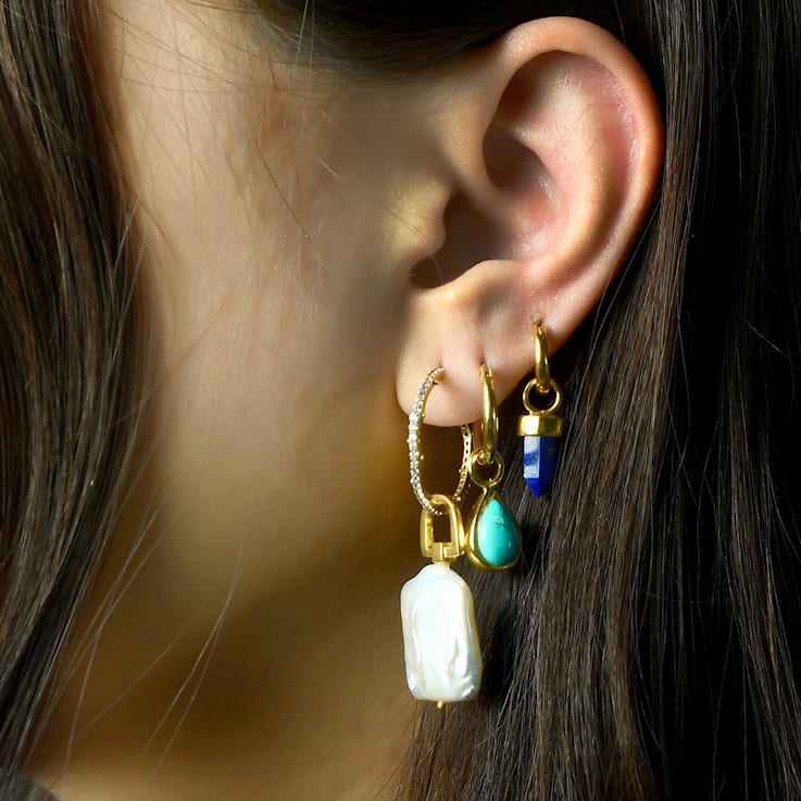 Quad Baroque Pearl Charm (Gold Vermeil)