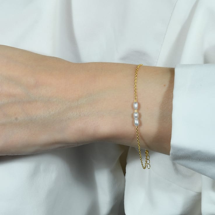 Baroque Pearl Chain Bracelet (Gold Vermeil) - 1B6GFA