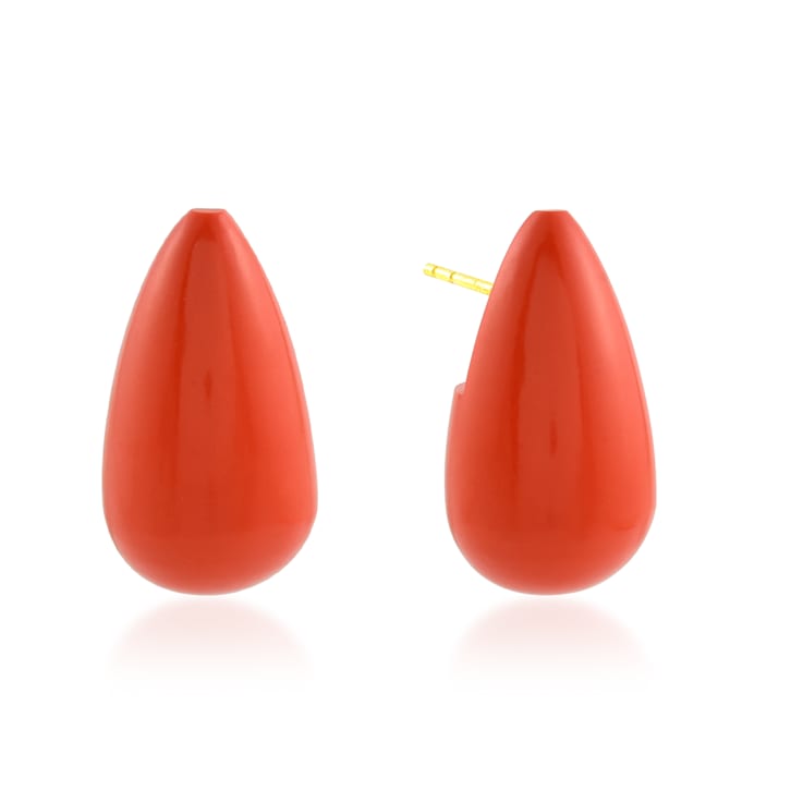 Coral Stone Earring (Gold Vermeil)