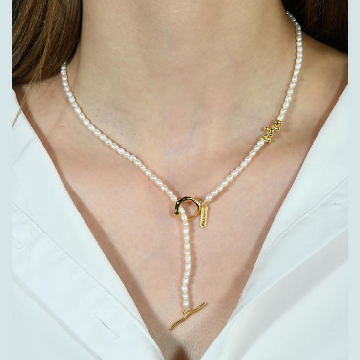 Keshi Pearl Beaded Necklace (Gold Vermeil)