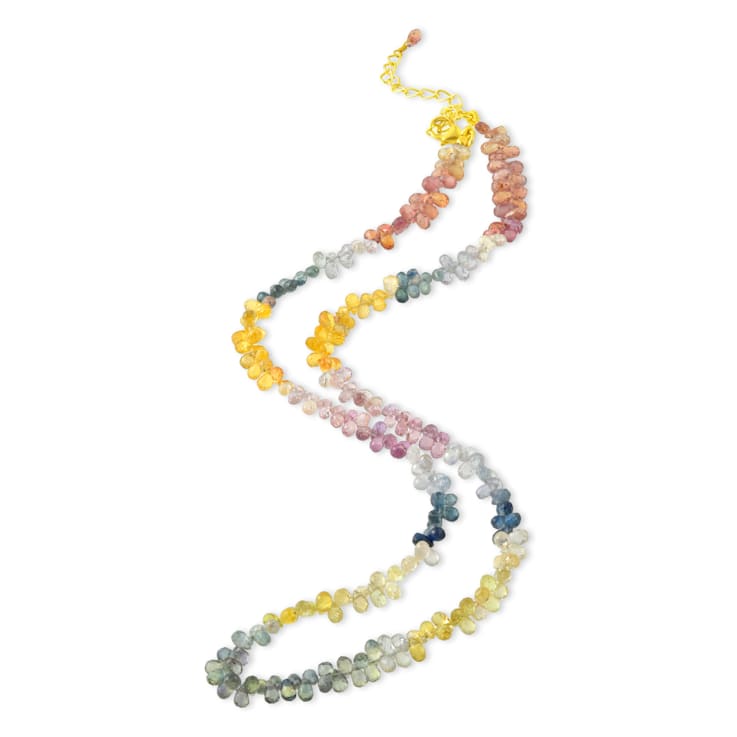 Tear Drop Mini Tourmaline Beaded Necklace
