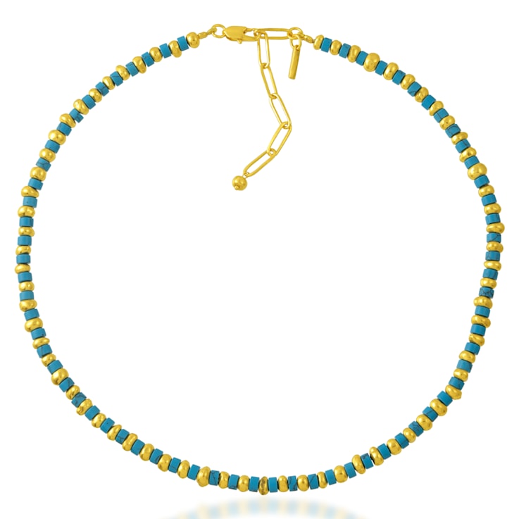 Turquoise Tire Beaded Necklace