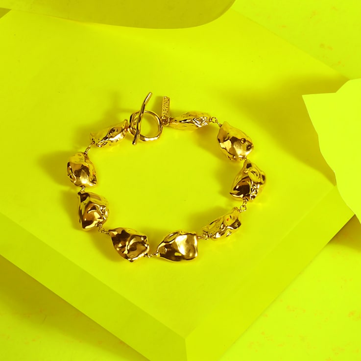 Molten Nugget Bracelet (Gold Vermeil)