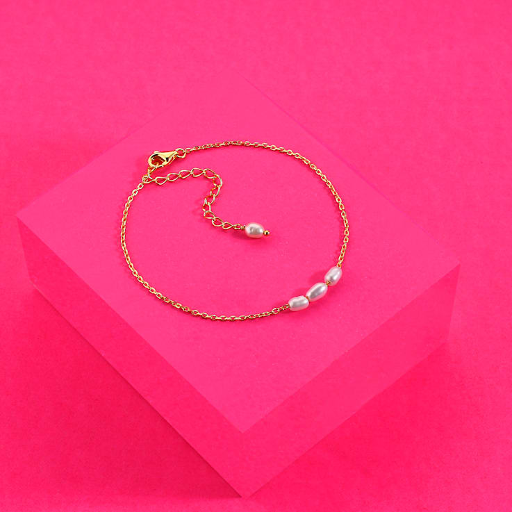 Baroque Pearl Chain Bracelet (Gold Vermeil)