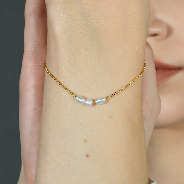 Baroque Pearl Chain Bracelet (Gold Vermeil)