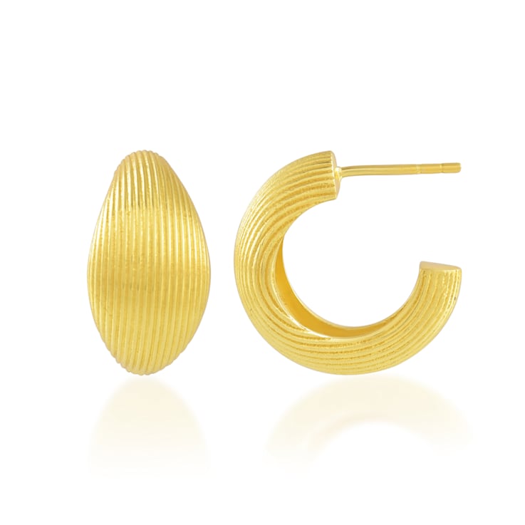 Eligible Striated Hoops (Gold Vermeil)