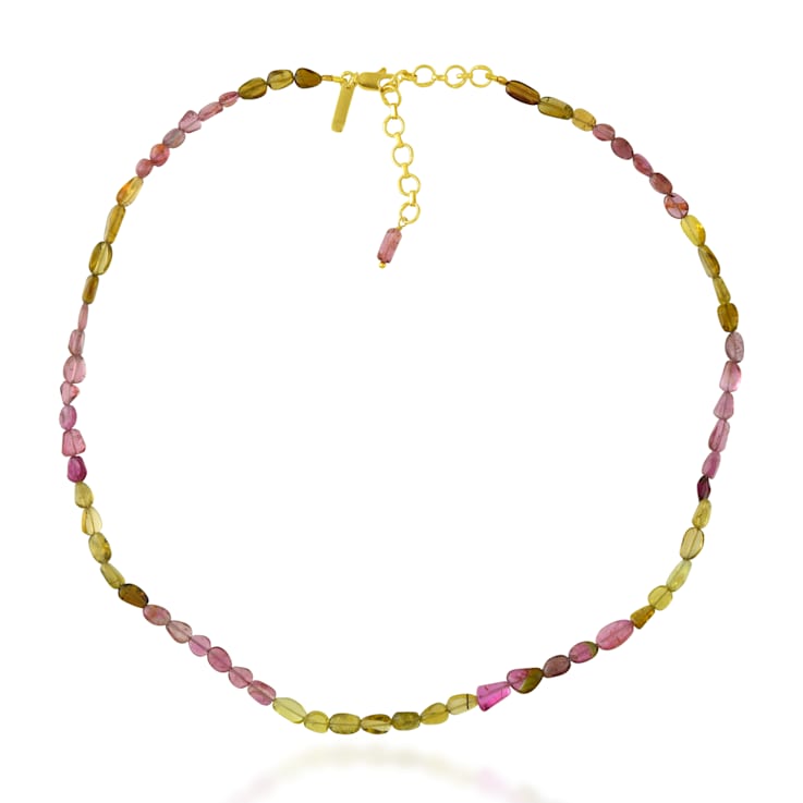 Pink Tourmaline Shaded Beaded Necklace
