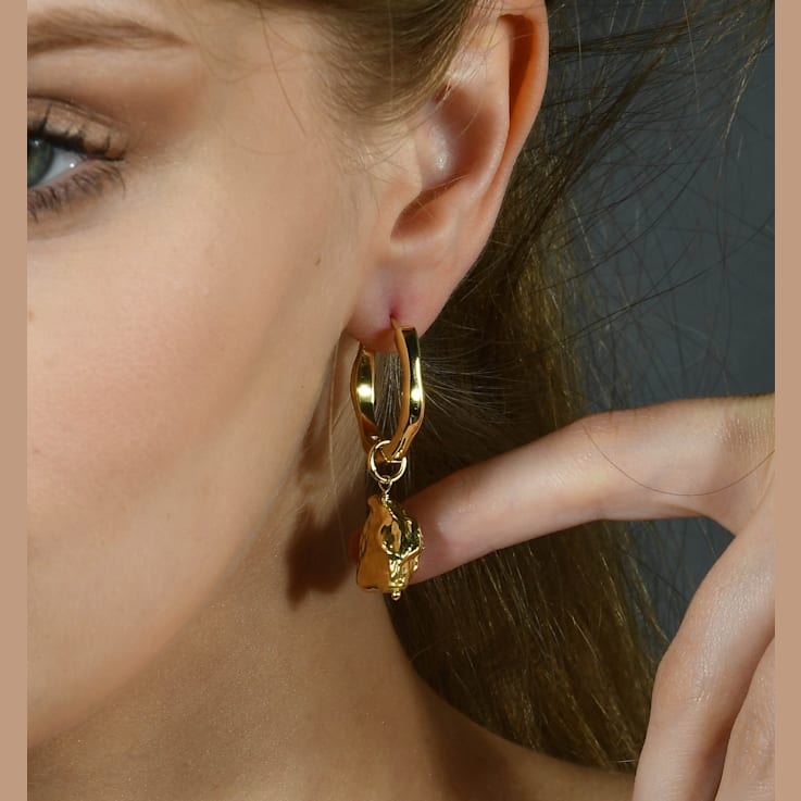 Molten Drops Huggies (Gold Vermeil)