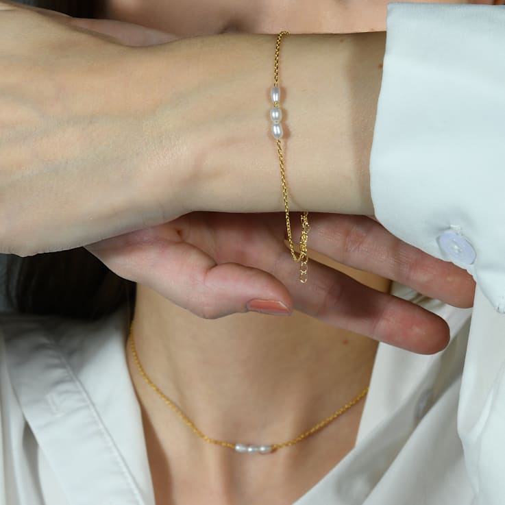 Baroque Pearl Chain Bracelet (Gold Vermeil)