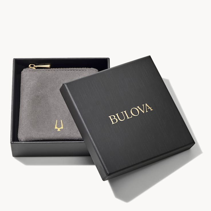 Bulova Precisionist Black Diamond Black and Red Leather Bracelet