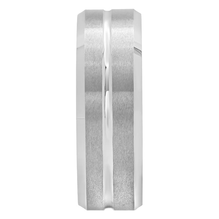 Tungsten Comfort™ White Tungsten 8MM Polished Groove Band